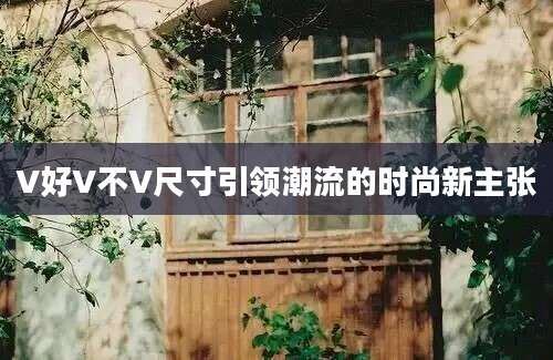 V好V不V尺寸引领潮流的时尚新主张