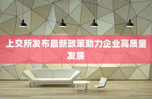 上交所发布最新政策助力企业高质量发展