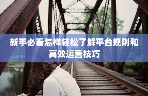 新手必看怎样轻松了解平台规则和高效运营技巧