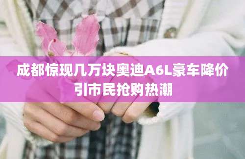 成都惊现几万块奥迪A6L豪车降价引市民抢购热潮