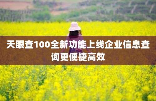 天眼查100全新功能上线企业信息查询更便捷高效