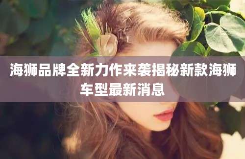 海狮品牌全新力作来袭揭秘新款海狮车型最新消息