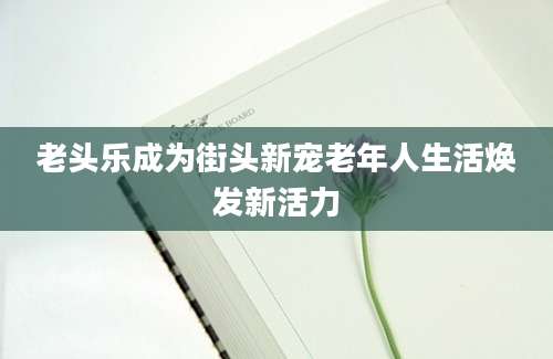 老头乐成为街头新宠老年人生活焕发新活力