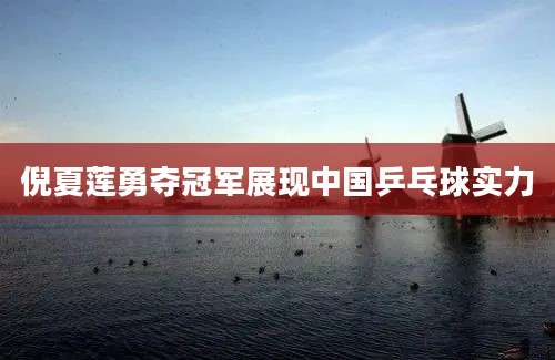 倪夏莲勇夺冠军展现中国乒乓球实力
