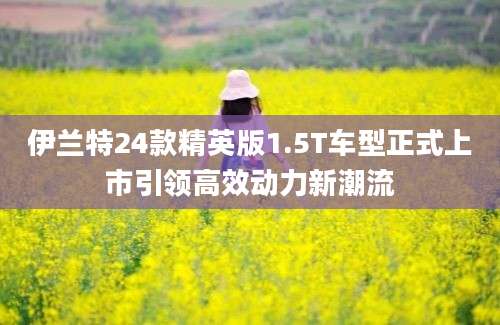伊兰特24款精英版1.5T车型正式上市引领高效动力新潮流