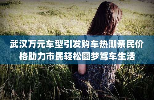 武汉万元车型引发购车热潮亲民价格助力市民轻松圆梦驾车生活