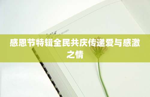 感恩节特辑全民共庆传递爱与感激之情
