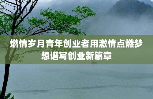 燃情岁月青年创业者用激情点燃梦想谱写创业新篇章