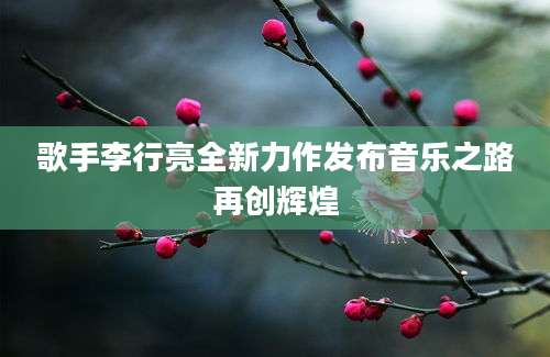 歌手李行亮全新力作发布音乐之路再创辉煌