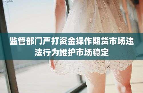 监管部门严打资金操作期货市场违法行为维护市场稳定