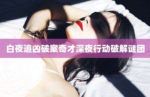 白夜追凶破案奇才深夜行动破解谜团