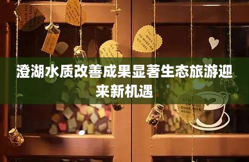 澄湖水质改善成果显著生态旅游迎来新机遇