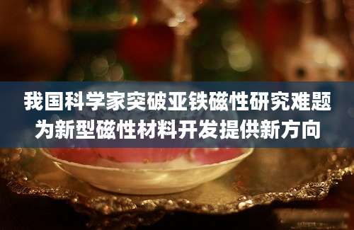 我国科学家突破亚铁磁性研究难题为新型磁性材料开发提供新方向
