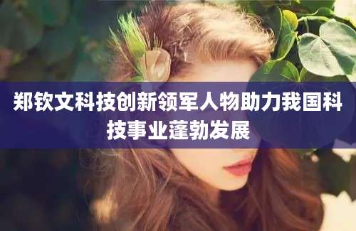 郑钦文科技创新领军人物助力我国科技事业蓬勃发展