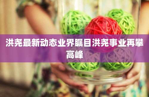 洪尧最新动态业界瞩目洪尧事业再攀高峰