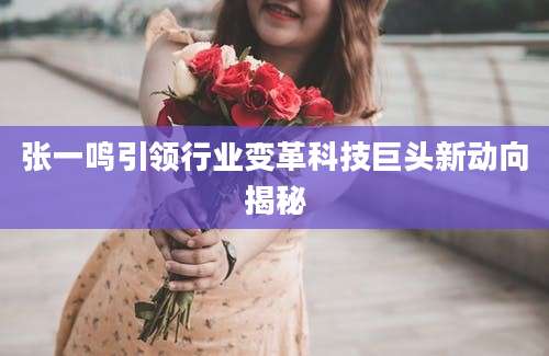 张一鸣引领行业变革科技巨头新动向揭秘