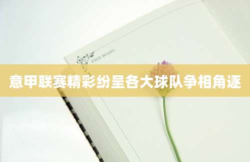 意甲联赛精彩纷呈各大球队争相角逐