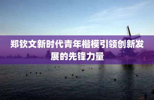 郑钦文新时代青年楷模引领创新发展的先锋力量