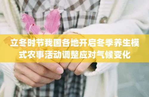 立冬时节我国各地开启冬季养生模式农事活动调整应对气候变化