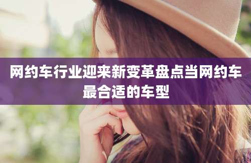 网约车行业迎来新变革盘点当网约车最合适的车型