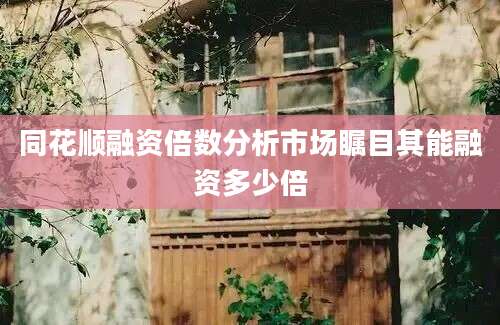 同花顺融资倍数分析市场瞩目其能融资多少倍