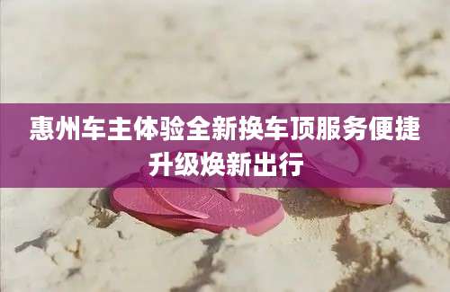 惠州车主体验全新换车顶服务便捷升级焕新出行