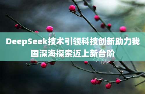 DeepSeek技术引领科技创新助力我国深海探索迈上新台阶