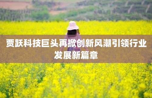 贾跃科技巨头再掀创新风潮引领行业发展新篇章