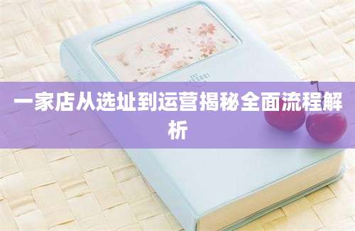 一家店从选址到运营揭秘全面流程解析
