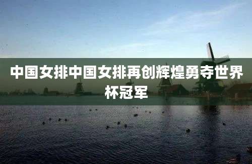 中国女排中国女排再创辉煌勇夺世界杯冠军