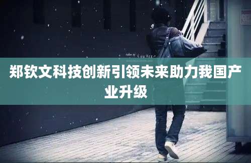 郑钦文科技创新引领未来助力我国产业升级