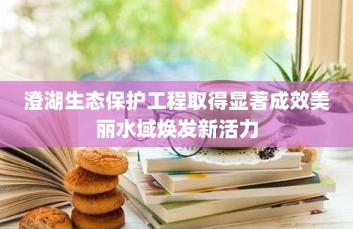 澄湖生态保护工程取得显著成效美丽水域焕发新活力