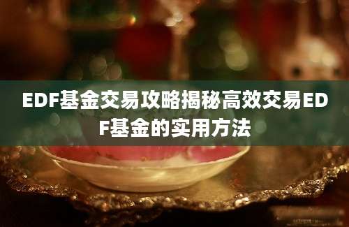 EDF基金交易攻略揭秘高效交易EDF基金的实用方法