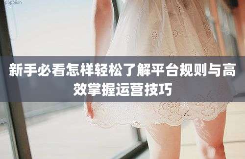 新手必看怎样轻松了解平台规则与高效掌握运营技巧