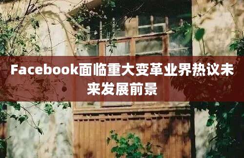 Facebook面临重大变革业界热议未来发展前景