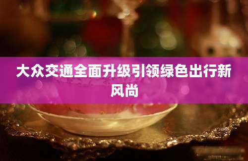 大众交通全面升级引领绿色出行新风尚