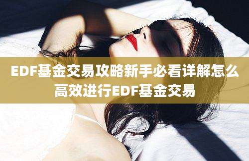 EDF基金交易攻略新手必看详解怎么高效进行EDF基金交易