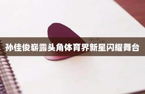 孙佳俊崭露头角体育界新星闪耀舞台