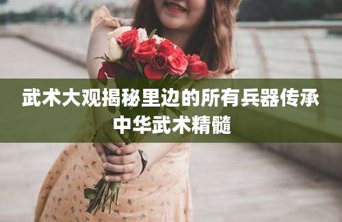 武术大观揭秘里边的所有兵器传承中华武术精髓