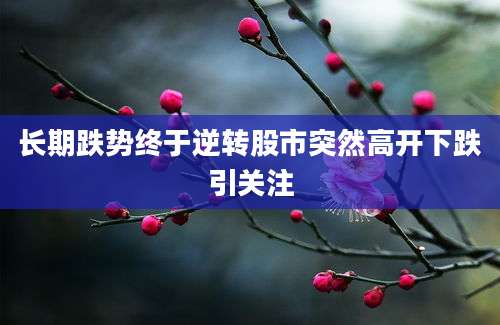 长期跌势终于逆转股市突然高开下跌引关注