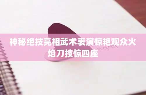 神秘绝技亮相武术表演惊艳观众火焰刀技惊四座