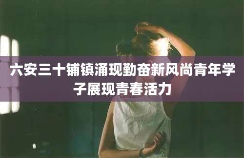 六安三十铺镇涌现勤奋新风尚青年学子展现青春活力