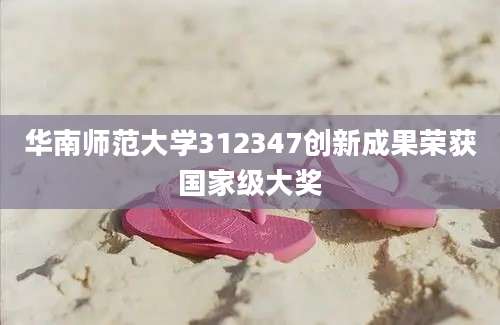 华南师范大学312347创新成果荣获国家级大奖
