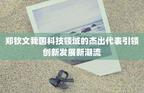 郑钦文我国科技领域的杰出代表引领创新发展新潮流