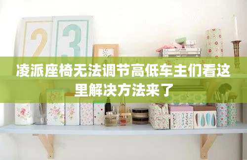 凌派座椅无法调节高低车主们看这里解决方法来了