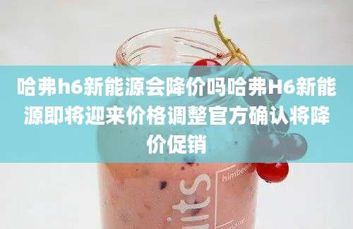 哈弗h6新能源会降价吗哈弗H6新能源即将迎来价格调整官方确认将降价促销