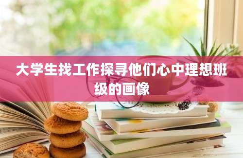 大学生找工作探寻他们心中理想班级的画像