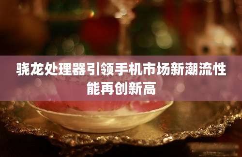 骁龙处理器引领手机市场新潮流性能再创新高