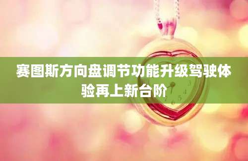 赛图斯方向盘调节功能升级驾驶体验再上新台阶