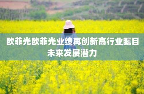 欧菲光欧菲光业绩再创新高行业瞩目未来发展潜力